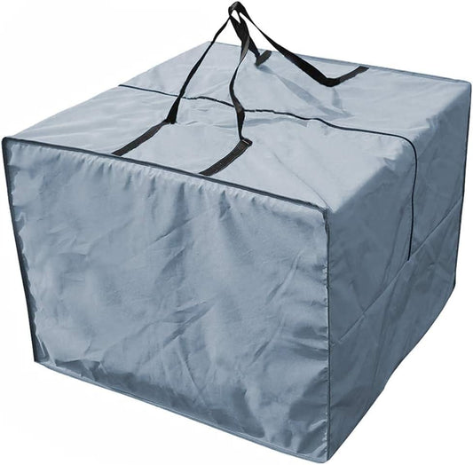 Storage Bag, Waterproof Fabric Cushion Storage Bag with Zipper and Handles-Ideal for Outdoor Indoor Patio Furniture, Clothes, Pillows, Christmas Tree, and More (Gray)