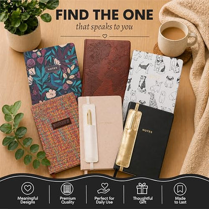 Eccolo Lined Journal Notebook, Flexi-Cover, Reminders, 256 Ruled Pages, Medium 5.75-x-8.25 inches