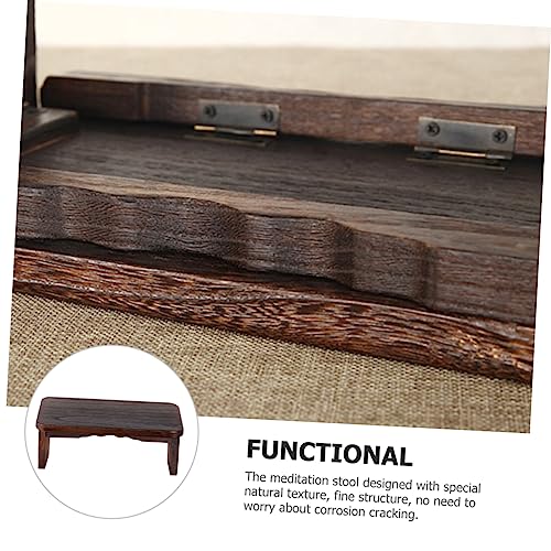 Happyyami Folding Meditation Stool Portable Wooden Kneeling Bench for Comfortable Meditation Prayer Lightweight Design Natural Texture for Home Outdoor Use