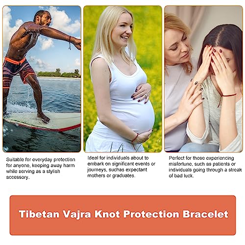 Authentic blessed Tibetan monks handmade Dorje Knot protection bracelet for women and men with a talisman