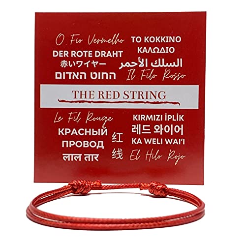 Red String Bracelet for Men and Women - Adjustable Kabbalah Protection Cord - Waterproof Nylon - Surfer, Strength, Power, Talisman, Good Luck Charm, Energy, Red String of Fate, Love, Evil Eye (1)