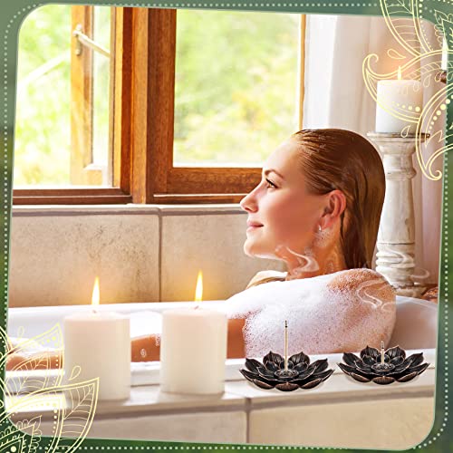 Sumind 30 Pieces Incense Holder Lotus Sticks Incense Burner Cone Burner Ash Catcher for Home Fragrance Decor Yoga SPA Bedroom(Retro)