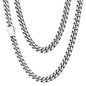 ChainsHouse Stainless Steel Mens Cuban Link Chain, Black/ 18K Gold Plated Miami Cuban Chain Necklace, 5mm/7mm/9mm/12mm/14mm Width, No Tarnish& Durable Hip Hop Mens Jewelry, 18"-30", Send Gift Box - color: a. 5mm width-steel, size: 18 inches