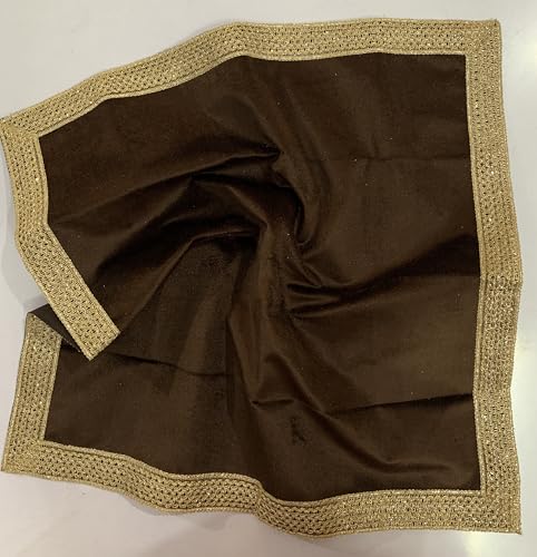 SMMS Spiritual Velvet Table Cloth Altar Tarot Spread (Brown, Small- 46cm*46cm/ 18inch*18inch) - color: Brown, size: Small- 46cm*46cm/ 18inch*18inch