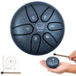 Mini Steel Tongue Drum 3 Inch 6 Notes Steel Drum Instrument, Ethereal Drum for Kids Adults, Handpan Drum for Meditation Sound Healing - color: Navy Blue