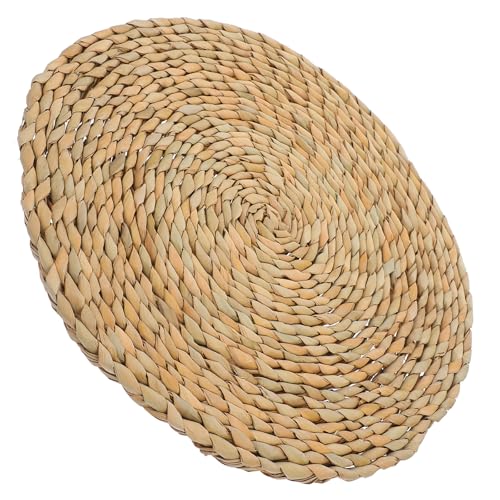 Ciieeo Woven Straw Meditation Cushion 40x40cm Handmade Braided Floor Seat Pad Natural Tatami Style Indoor Floor Seating Mat for Yoga and Home