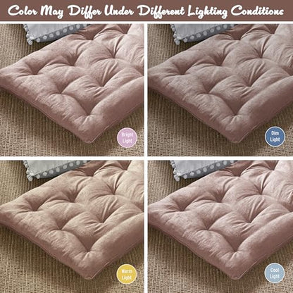 Intelligent Design Edelia Foldable Poly Chenille Light Weight Lounge Floor Pillow Cushion Tufted Seat for Meditation, Game Playing, Yoga, Reading with Travel Wrap, 74x27", Blush - color: Blush