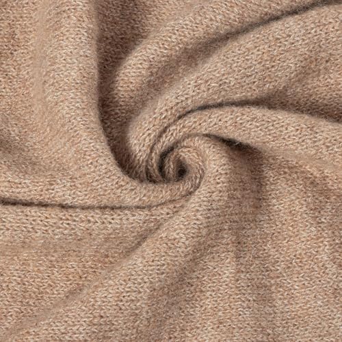 RIIQIICHY Shawl Wrap Women Pashmina Triangle Cape Knit Sweater Scarf for Fall Winter Fashion Accessory - color: Camel