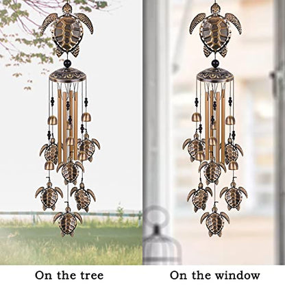Solawindchime Outdoor Sea Turtles Wind Chimes, Bronze Sea Turtle Wind Chimes, Gift Wind Chime, Turtle Wind Bell, Gifts for Women, for Home, Garden, Indoor, Outdoor Decoration, Garden Wind Chime