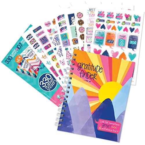 Gratitude Finder by Christina, 52 Week Non-Dated Daily Inspirational Journal for Women, Teens & Girls with 330 Grateful Heart Stickers (Mercies New) - color: Mercies New + Grateful Heart Stickers
