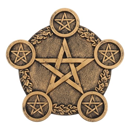 Ipetboom 1pc Pentagram Candle Stand Decor Elegant Altar Prop for Religious Sacrifice Mystical Scene Desktop Candleholder Unique Design for Home Event Decoration
