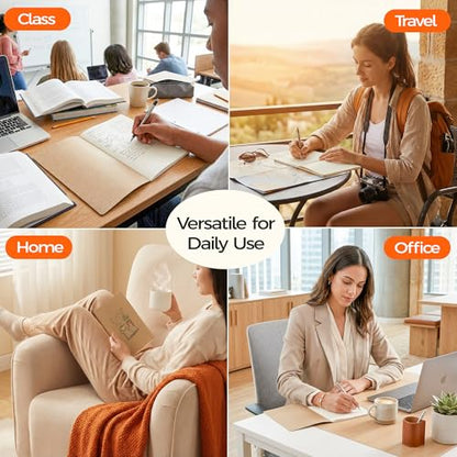 5 Pack Blank Kraft Notebooks A5, Unlined Composition Journals, 80gsm Paper, 60 Pages, 8.3x5.5 Inches, Softcover Sketch Writing Notebooks for School Office Artists Students