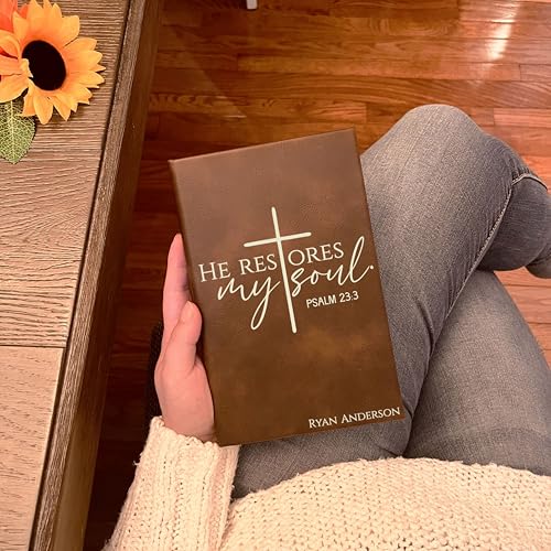 Personalized Christian Prayer Journal for Men & Women, Custom Engraved Name, Daily Devotional, Scripture Writing, Gratitude and Faith Gift