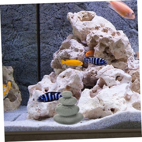PRETYZOOM Japanese Garden Pebble Decor Zen Garden Ornaments Stacked Stone Decorations Decorative Rocks 2pcs Set
