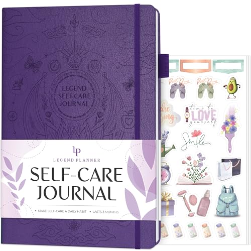 Legend Self-Care Journal – Guided Daily Reflection Journal to Support Mental & Physical Health – Daily Mood, Meditation & Personal Development Notebook – 7.1x10.5”, Lasts 3 Months (Purple) - color: Purple