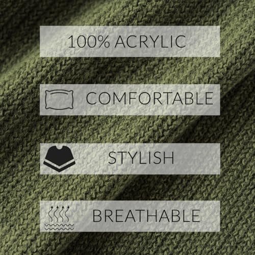 Ferand Shawl Wraps for Women, Cozy Lightweight Poncho Cape with Pockets, Warm for Fall Winter Travel - color: Army Green