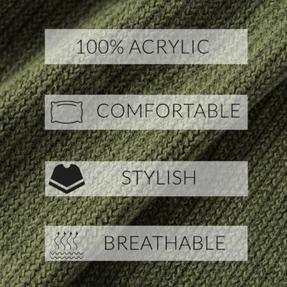 Ferand Shawl Wraps for Women, Cozy Lightweight Poncho Cape with Pockets, Warm for Fall Winter Travel - color: Army Green