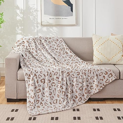 Flannel Fleece Cheetah Print Throw Blanket for Women, Lightweight Super Soft Cozy Plush Blanket, 50 x 60 Inches Brown Leopard - color: Brown Leopard, size: 50x60 IN