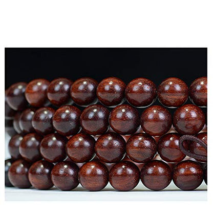 JAJAFOOK 6/8/10/12mm Unisex Mala Traditional 108 Beads Natural Red Sandalwood Bracelet Buddhist Meditation Prayer Beads Mala Necklace - style: 8mm*108beads