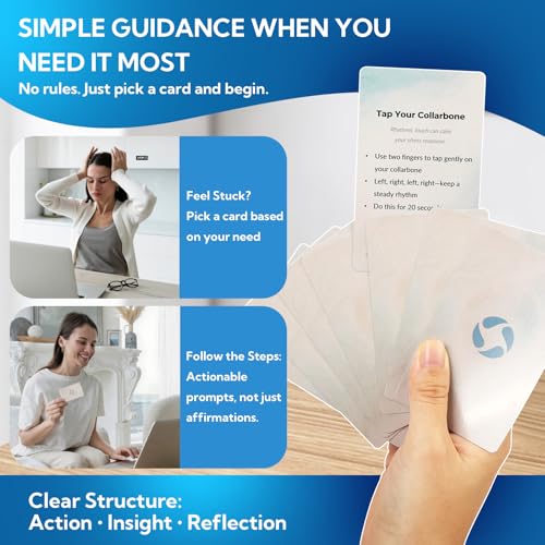 108 Mindfulness Cards for Coping Skills & Mind Brain Emotional Insight Cards - Somatic Therapy for Stress Relief & Anxiety - CBT, Grounding, Self Care Techniques for Teens | Adults | Therapists