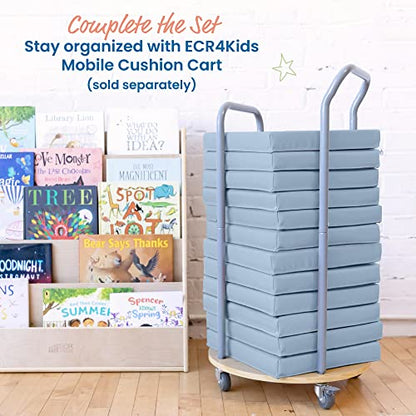 ECR4Kids SoftZone Floor Cushions, Square, Flexible Seating, Powder Blue, 6-Piece - color: Powder Blue