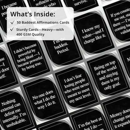Isaac Liev Baddest Affirmation Cards for Women & Men – 50 Positive Motivational Inspirational Quotes – Daily Affirmation Deck for Confidence, Mindset - style: Baddest Affirmation
