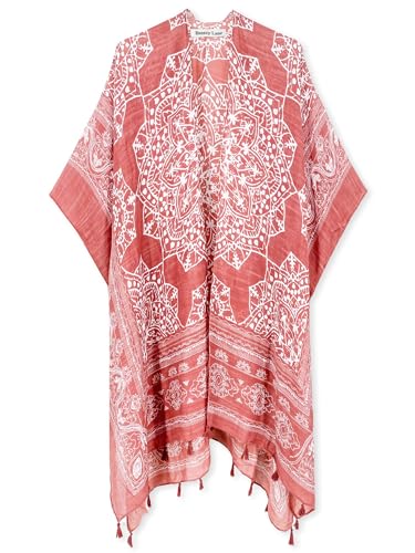 Kimonos for Women Swimsuit Coverups Beach Cover Up Swimwear Cardigan Summer - color: A Rufous