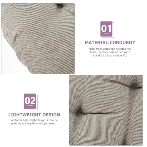 Veemoon Meditation Floor Pillow Round Seat Cushion 42cm Diameter Thick 6-8cm Corduroy Fabric Charcoal Gray Comfortable Floor Seating Pad for Yoga Living Room Outdoor Use