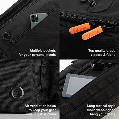 Tactical Inspired Yoga Bag for Adult Men. Heavy Duty Yoga Bags and Carriers Fits All Your Stuff. Yoga Mat Bag with Expandable Compartment for 2 Yoga Blocks & Multiple Pockets - Yoga Mat Carrier