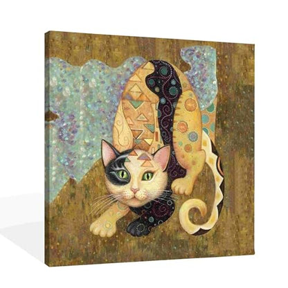 SiuSue Mystical Witchy Boho Cat Spiritual Canvas Wall Art Poster Prints Artwork Pictures Framed for Home Kids Room Bedroom Living Room Meditation Room, 12x12 Inch - color: Cat-5