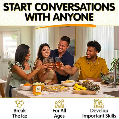 200 Icebreaker Conversation Cards for Adults, Work & Couples - Small Talk Question Deck for Date Night, Family Dinners, Team Building & Parties - Get to Know You Card Game with 8 Topic Categories