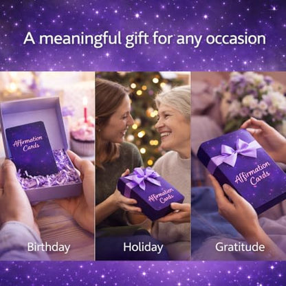 Affirmation Cards, Printed greeting cards, 54 Daily Positive Affirmation Cards for Self Love, Confidence & Mindfulness, Inspirational Motivation Deck with Gift Box for Stress Relief, Meditation & Self Care