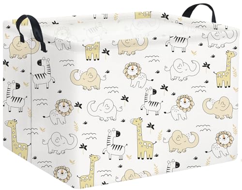 Baby Baskets kids Toy Basket for Boy and Girls Woodland Gift Basket Empty Cute Storage Bin Organizer Box Rectangular Animal Room Decor for Books(Animal) - color: Animal