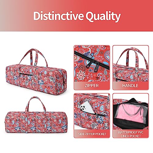 Boulder Bee | Yoga Mat Bag | Large Yoga Mat Carrier with Wet Pocket | Yoga Gifts | Gym Tote Bag for Women - color: Red