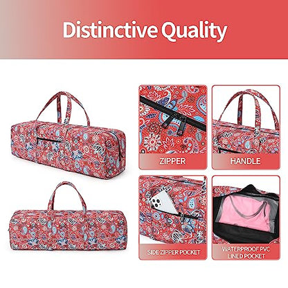 Boulder Bee | Yoga Mat Bag | Large Yoga Mat Carrier with Wet Pocket | Yoga Gifts | Gym Tote Bag for Women - color: Red