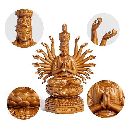 Thousand Hands Guan Yin Buddha Statue – Kuan Yin Quan Yin Sculpture for Feng Shui, Meditation, and Spiritual Decor, Zen Gift for Home & Altar Decoration