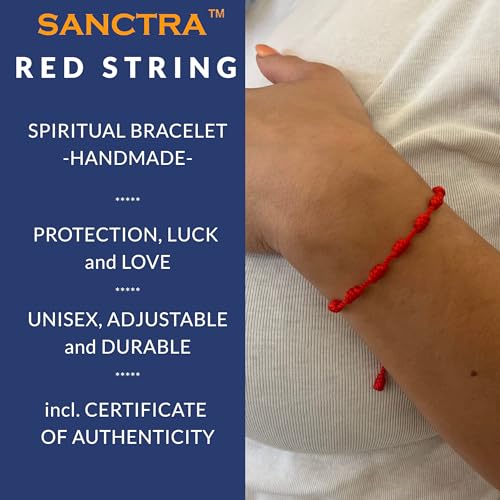 Red String Bracelet, Protection, Luck and Love, Handmade in the Holy Land, Hindu, Buddhist and East Asian Faith Symbol, Evil Eye Strand for Men and Women, Spiritual and Adjustable Bracelet, with CoA - style: Red String Bracelet - 7 Knots