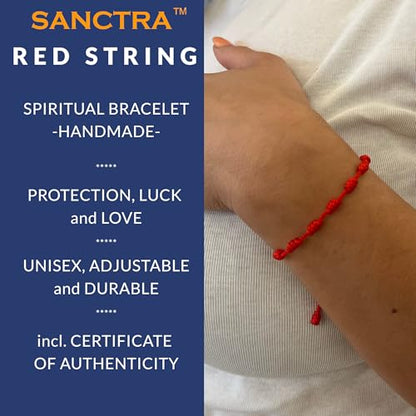 Red String Bracelet, Protection, Luck and Love, Handmade in the Holy Land, Hindu, Buddhist and East Asian Faith Symbol, Evil Eye Strand for Men and Women, Spiritual and Adjustable Bracelet, with CoA - style: Red String Bracelet - 7 Knots