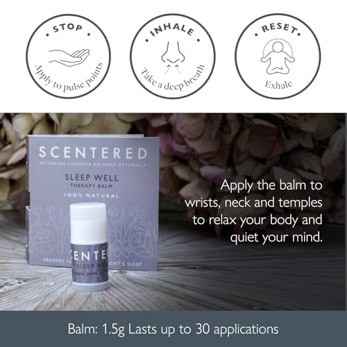Scentered Goodnight Sleep Well Gift Set – Luxury Silk Eye Mask, Aromatherapy Pocket Balm (1.5g) & Reusable Ear Plugs in Travel-Friendly Gift Tin - size: Eye Mask, Travel Balm & Ear Plugs in Gift Tin