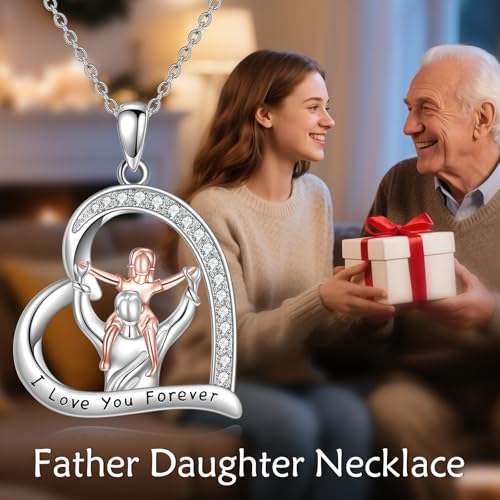 YFN Daughter Gifts from Dad 925 Sterling Silver Daughters Heart Necklace Birthday Christmas - color: Silver-Daughter Necklace Gifts