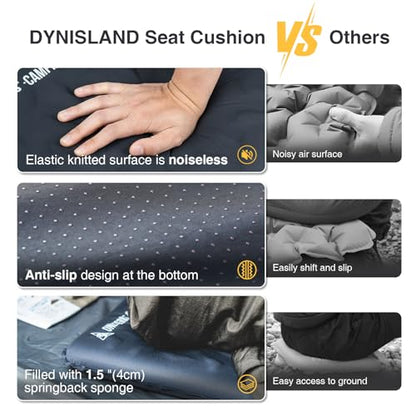 ONETIGRIS Inflatable Seat Cushion - Lightweight & Waterproof Inflatable Camping Seat Cushion Travel Cushion Stadium Seat Office Chair Car Pad