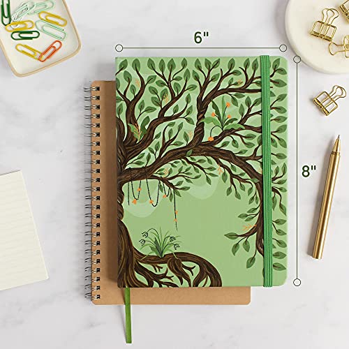 Rileys Tree of Life, 8" x 6", Blank Journal 240 Pages, Ivory Paper, Blank Notebook for Men and Women, Unlined Journal, Drawing Notebook, Great Gift for Creatives (Unlined Notebook) - color: Green