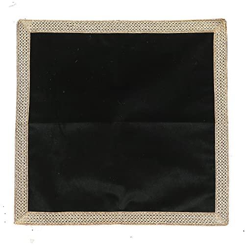Indian Consigners Small Solid Color Velvet Cloth for Multipurpose Use (Black) - color: Black