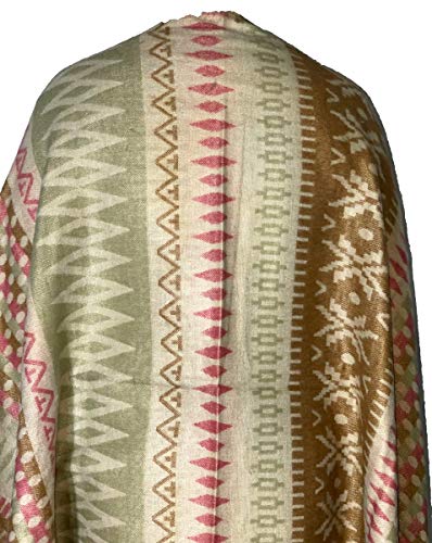 Tibetan Meditation Shawl 100% Yak Wool Handloom Thickened Geometric Open Shawl Cloak The Scarf of Tourism Ethnic Wind in Tibet Keeping Warm in Autumn 0179