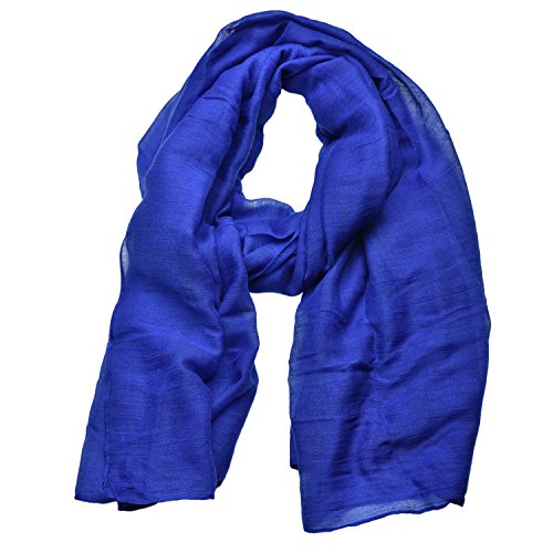 Women's Cotton Scarves Lady Light Soft Fashion Solid Scarf Wrap Shawl - color: Loyal Blue