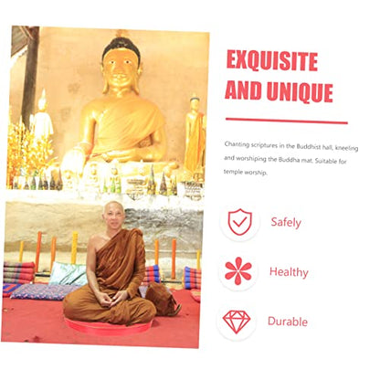 Meditation Cushion Mat Comfortable Floor Seat for Indoor Use Detachable Easy to Clean Red for Buddhist Meditation and Relaxation Activities