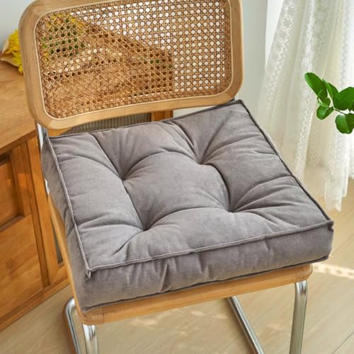 Meditation Floor Pillow 17in Square Large Floor Cushions for Classroom Tufted Floor Pillow for Tatami Living Furniture Chair Cushions Grey - color: Grey