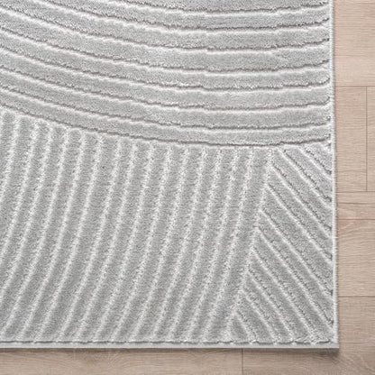 Abani Grey Area Rug for Living Room, Bedroom - Zen Reiki Pattern- 4 x 6 -Durable & Easy to Clean - color: Grey, size: 4' x 6' (Rectangular)