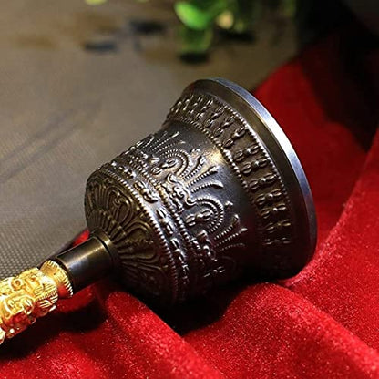 Tibetan Buddhist Meditation Bell And Dorje Set, Hand-cranked Bell Invocation Bell For Meditation, Ritual, Prayer And As A Buddhist