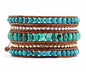 Boho Wrap Bead Bracelet for Women - Handmade Adjustable Natural Stone Beaded Bracelets Yoga Healing Bracelet Bangle Hippie Jewelry - color: Turquoise #2